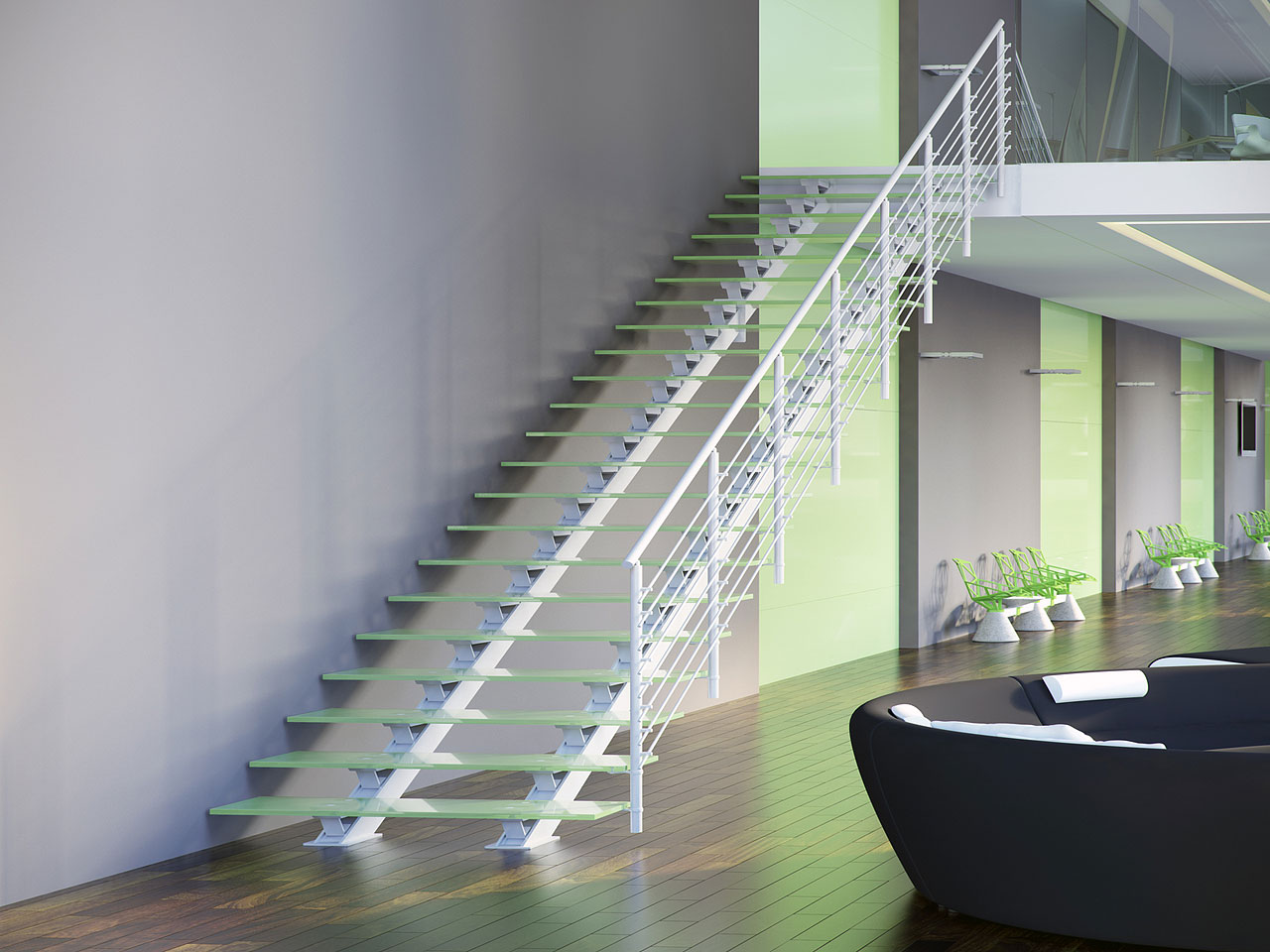 Scale moderne in vetro per un design esclusivo Scale vetro e acciaio