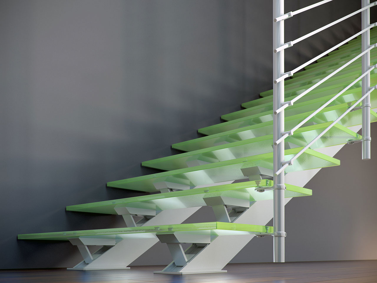 Scale moderne in vetro per un design esclusivo Scale vetro e acciaio